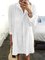 White Shirt Collar Shift Long Sleeve Dresses