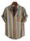 Men's Striped Stand Collar Shirts