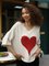Heart-shaped V-neck Sweater