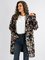 Cotton blended long sleeve round neck full lining cardigan coat