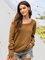 Long Sleeve Knitted Square Neck Sweater