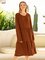 Cotton-Blend Crew Neck Vintage Dresses