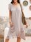 Cotton-Blend Short Sleeve Elegant Dresses