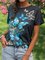 Casual Floral-Print Short Sleeve Shirts & Tops