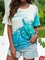 Short Sleeve Geometric Crew Neck Shirts & Tops
