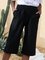 Loose Wide-leg Solid Pocket Cropped Trousers