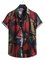 Abstract Cotton-Blend Square Neck Shirts & Tops