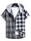 Hoodie Plaid Cotton-Blend Shirts & Tops