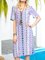 Purple V Neck Half Sleeve Shift Tribal Dresses