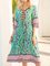 Green V Neck Paneled Holiday Dresses