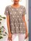 Apricot Short Sleeve Cotton-Blend Geometric T-shirts