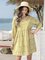 Green Floral 3/4 Sleeve A-Line Dresses