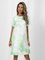 Crew Neck Cotton-Blend Short Sleeve Ombre/tie-Dye Knitting Dress