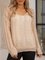 Khaki Cotton-Blend Casual Paneled Sweater