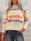 Apricot Casual Paneled Cotton-Blend Letter Sweater