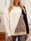 White Paneled Leopard Cotton-Blend Vintage Sweater