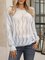 Blue Plain Casual Paneled Cotton-Blend Sweater