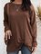 Brown Casual Crew Neck Long Sleeve Shirts & Tops