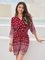 Red Tribal Half Sleeve Floral-Print One-Pieces
