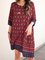 Red Paneled 3/4 Sleeve Casual Dresses