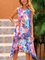 Blue Cotton-Blend Casual Ombre/tie-Dye Dresses