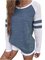 Round Neck Paneled Casual Plus Size Striped T-Shirt
