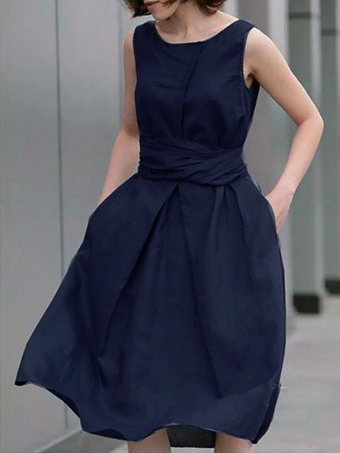 Elegant Summer Dress Cotton Women Sleeveless Daytime Bow qPwt0f