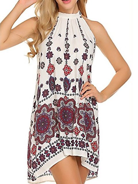 Dress A Floral line Daytime Women Floral Casual Sleeveless Paneled fTf8Wwrq