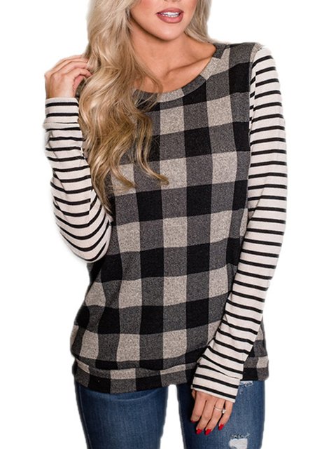 2019 color block snowflake crew neck long sleeve sweater