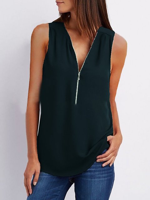 Round Neck Zipper Detail Short Sleeve T Shirt Round Neck Zipper Detail Short Sleeve T Shirt