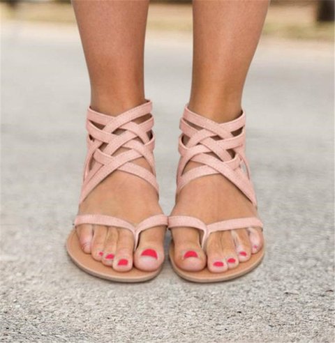 Women Flip Flops Plus Size Sandals Casual Flat Sandals with Zipper ...