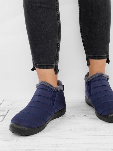 Women's Warm Fur Ankle Slip-On Boots - JustFashionNow.com