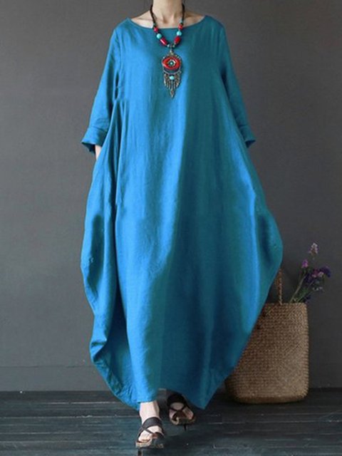 JustFashionNow Plus Size Women Casual Dress Crew Neck Cocoon Daytime ...