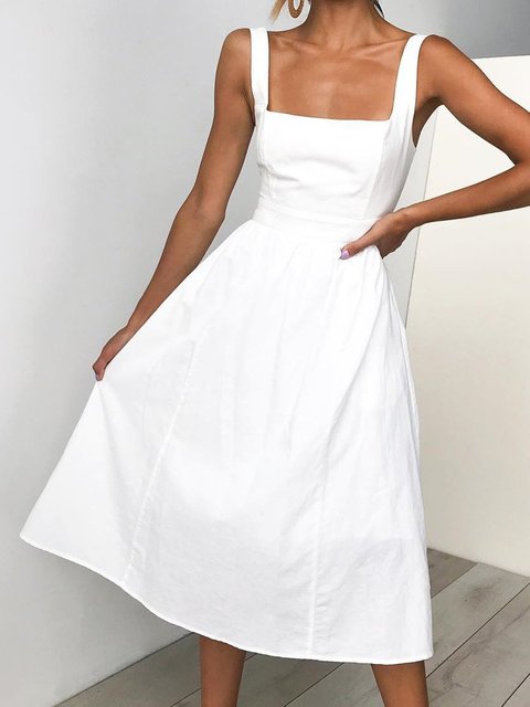 Justfashionnow Summer Dresses Sundress Casual A-Line Sleeveless Paneled