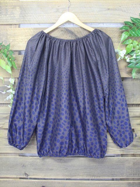 cotton linen round neck polka dot long sleeve blouse cotton linen round neck polka dot long sleeve blouse