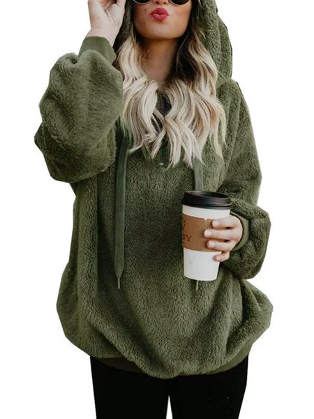 Plus size teddy hoodie clearance