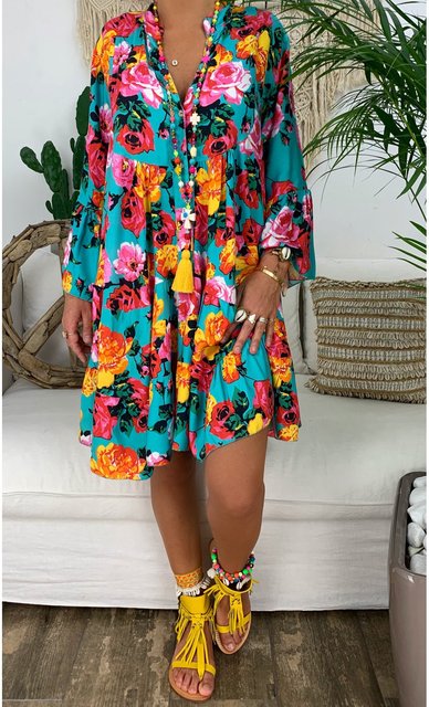 yanna floral long sleeve dress