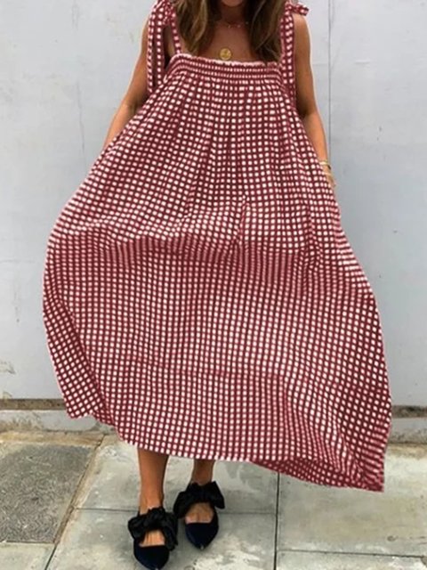 Justfashionnow Plus Size Women Dreeses Plaid Dresses