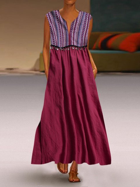 V Neck Women Dresses Swing Paneled Dresses