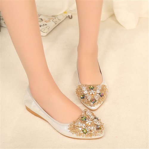 silver crystal flats