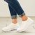 JFN Women Breathable Elastic Cloth Sneakers Platform Slip On Sneakers