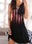 Flag Printed Scoop Neckline Casual Cotton-Blend Casual Holiday Dresses