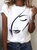 JFN Crew Neck Abstract Painting Casual T-Shirt/Tee 