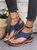 JFN  Embroidered Wave Pattern Vintage Casual Thong Sandals