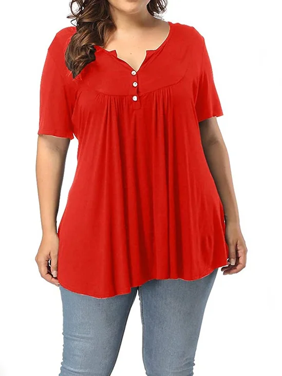 JFN Short Sleeve Solid Casual Top