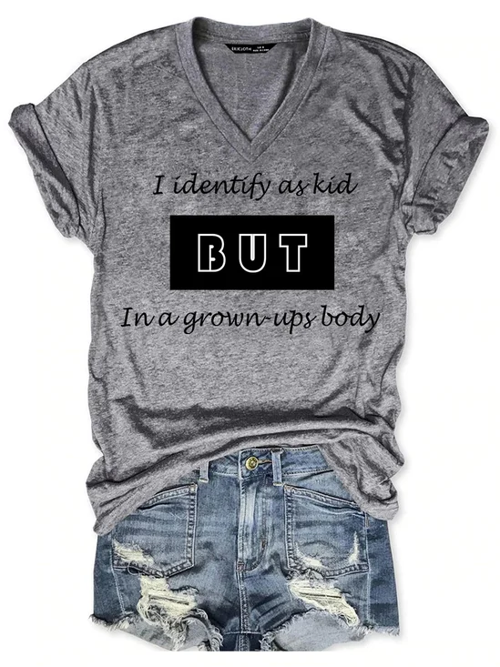 Women's Short Sleeve Tee T-shirt Summer Letter Cotton-Blend V Neck Going Out Casual Top
