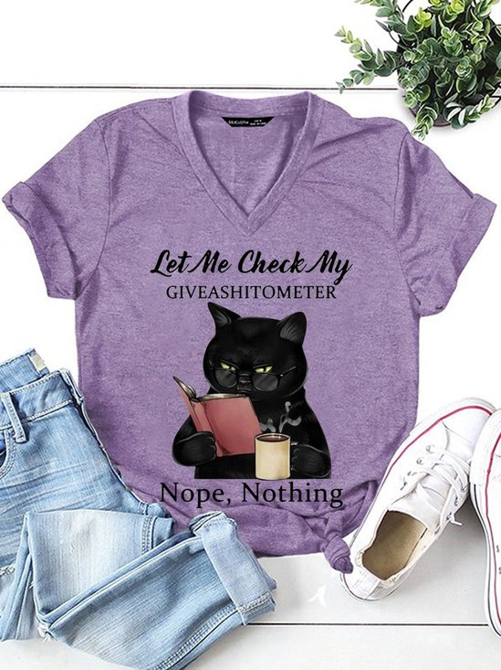 Women's Animal Short Sleeve Tee T-shirt V Neck Casual Summer Top