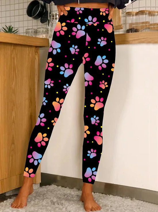 Women Abstract Casual All Season Long Leggings
