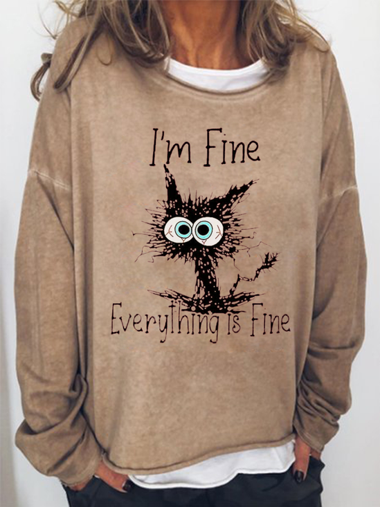 Women's Crew Neck Animal Vintage Autumn Long Sleeve Sweatshirt