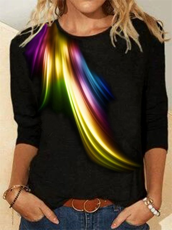 Loose Crew Neck Ombre T-Shirt